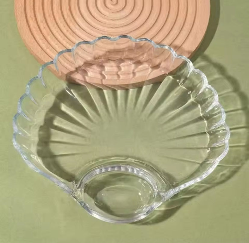Transparent Shell Shaped Dumpling Dish, Stackable Heat Resistant Food Compartment Tray, Creative Dried Fruit Snack Plates Transparent Shell Shaped Dumpling Dish, Stackable Heat Resistant Food Compartment Tray, Creative Dried Fruit Snack Plates